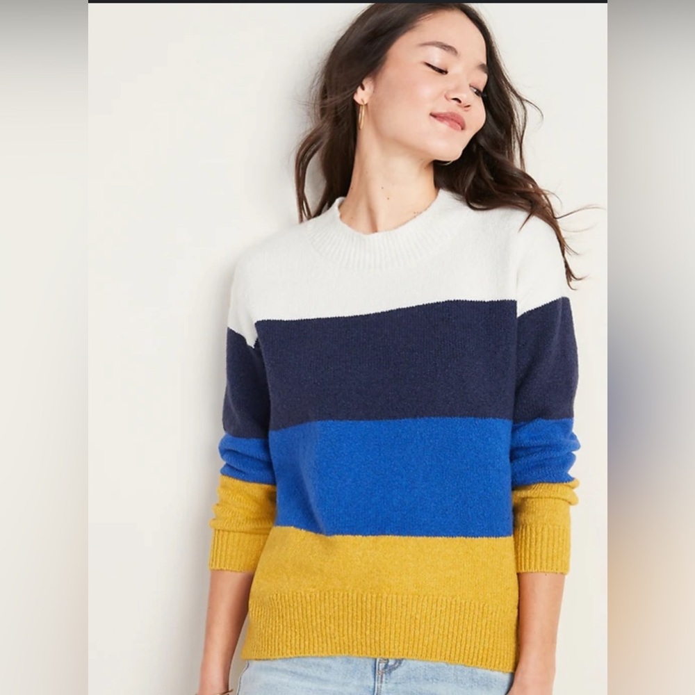 Old Navy Cozy Color-Block Bouclé Sweater for Women